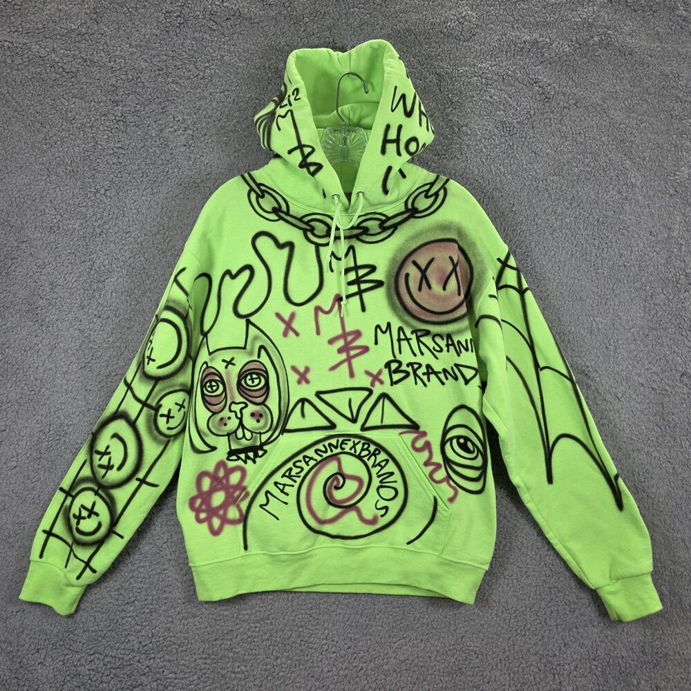 Marsanne Brands Hoodie Size Medium Neon Green